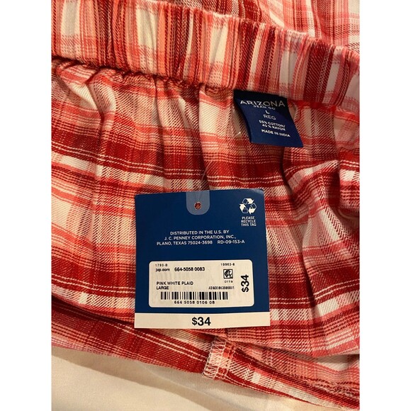 Arizona Skirt NWT Size Large Red Pink Plaid Elastic Waist 4 Summer vacation - Picture 9 of 12